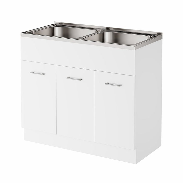 Alpine Laundry Double Sink & Cabinet 2x45=90Ltr  PVC