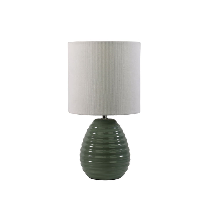 Laurel Ceramic Table Lamp with Textured Base & Fabric Shade