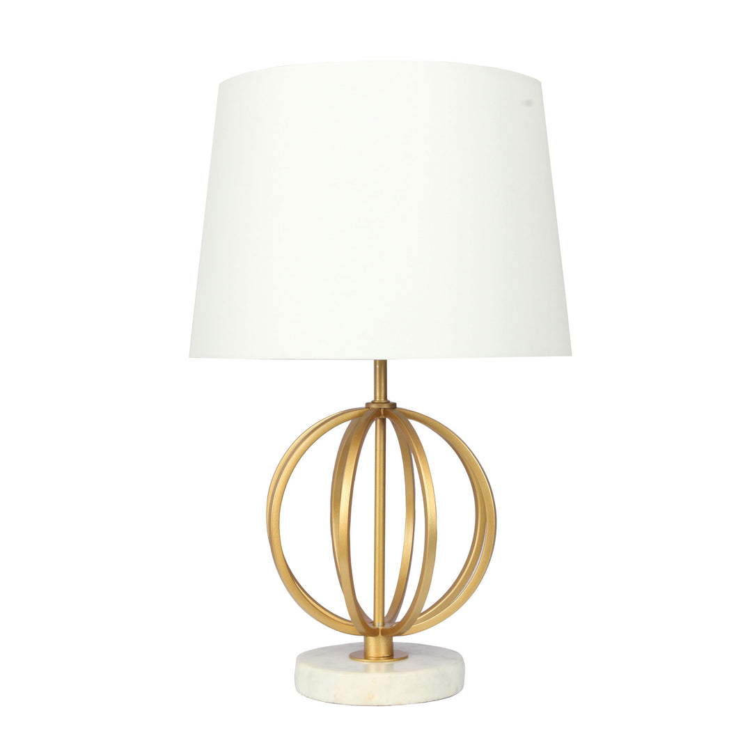 Loxton Gold Painted Metal and Marble Table Lamp