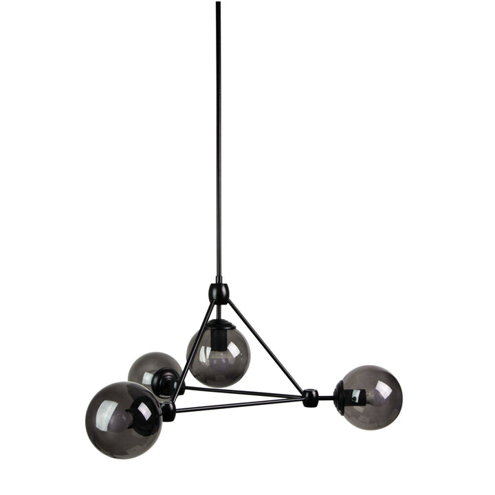 Lunar 4 Satellite-Inspired Pendant Light - Smoked Glass & Matte Black