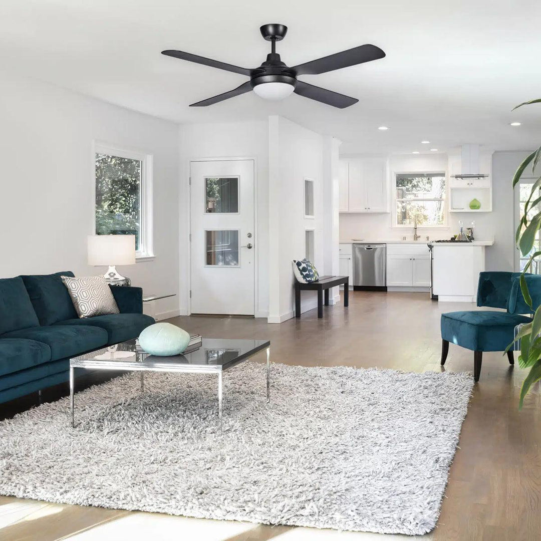 56" Discovery II AC Ceiling Fan Black, White with Light MDF1443 Martec Lighting