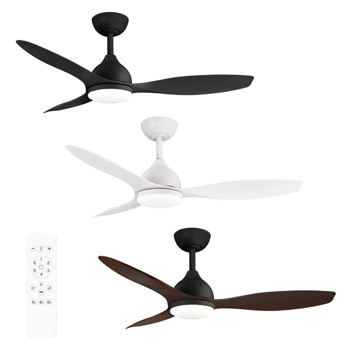 48" Elite Smart WIFI DC Ceiling Fan Black, White, Black/Walnut with Light MEDC1233 Martec Lighting