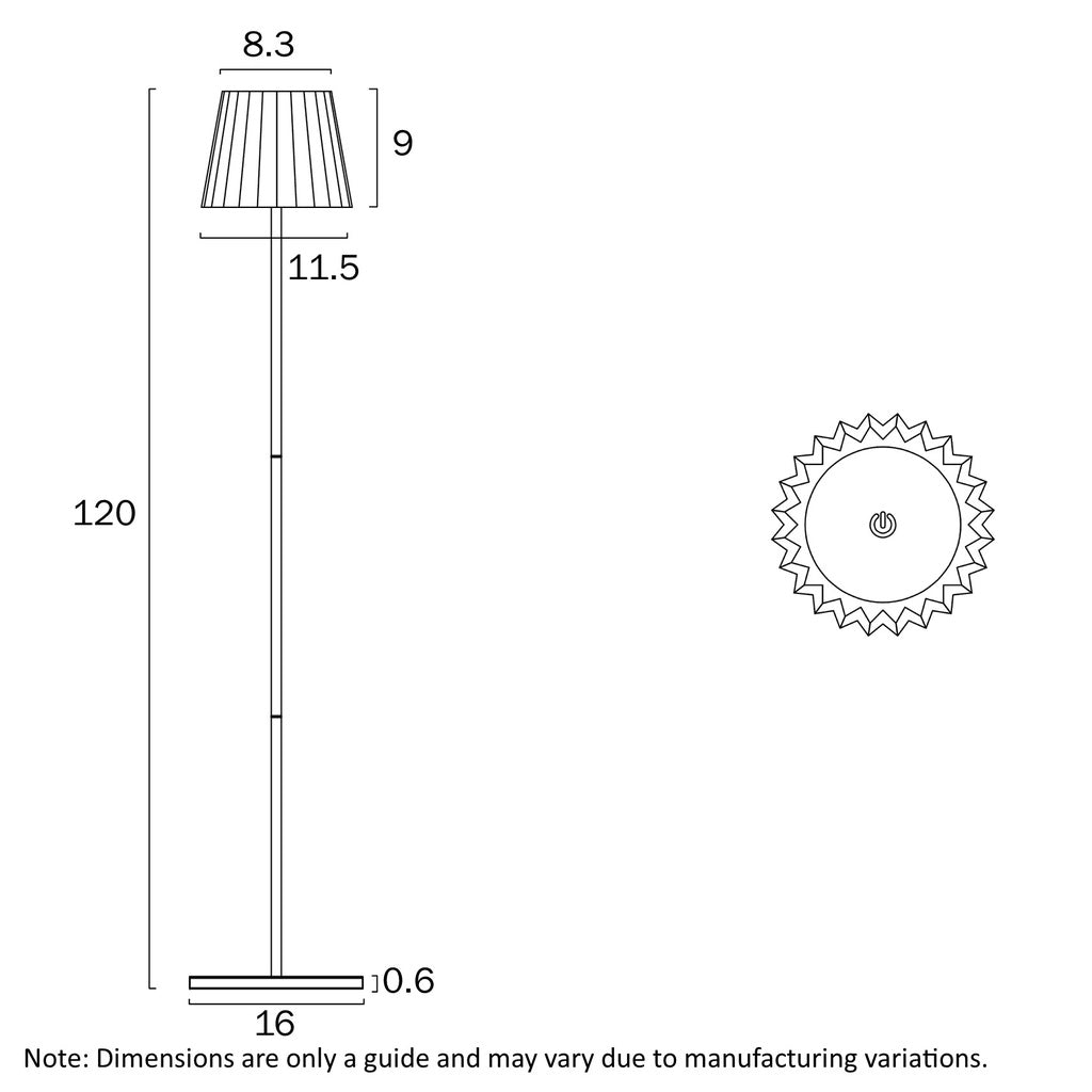 Mindy Rechargeable LED Floor Lamp in Black, Brown, Green or White