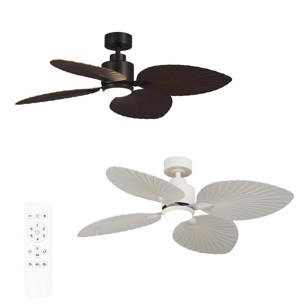 50" Kingston DC Ceiling Fan Old Bronze, White with Light MKDC1243 Martec Lighting