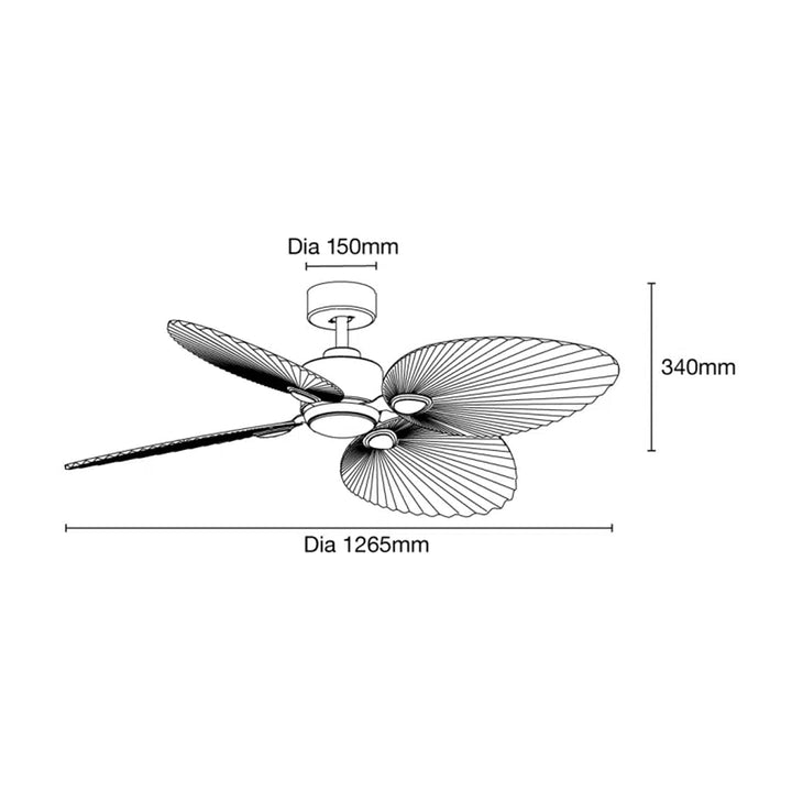 50" Kingston DC Ceiling Fan Old Bronze, White with Light MKDC1243 Martec Lighting