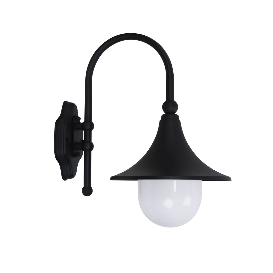 MOCA Black and White Outdoor Wall Light with Opal Diffuser