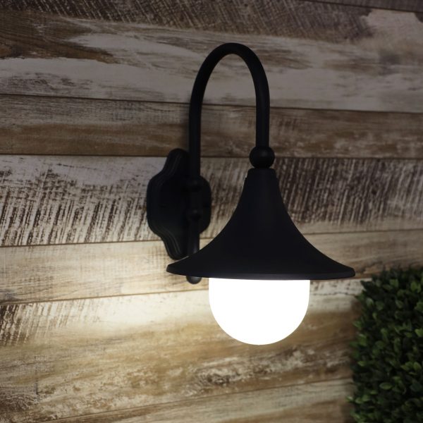 MOCA Black and White Outdoor Wall Light with Opal Diffuser