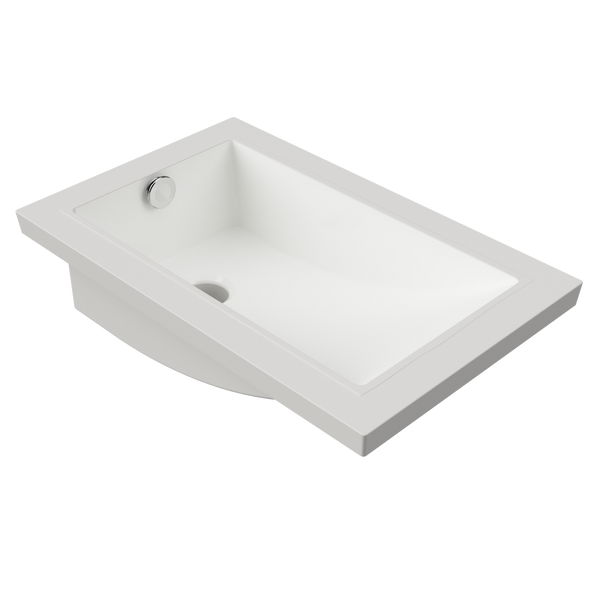 Mini Rectangle Undermount Basin 430mm White Gloss