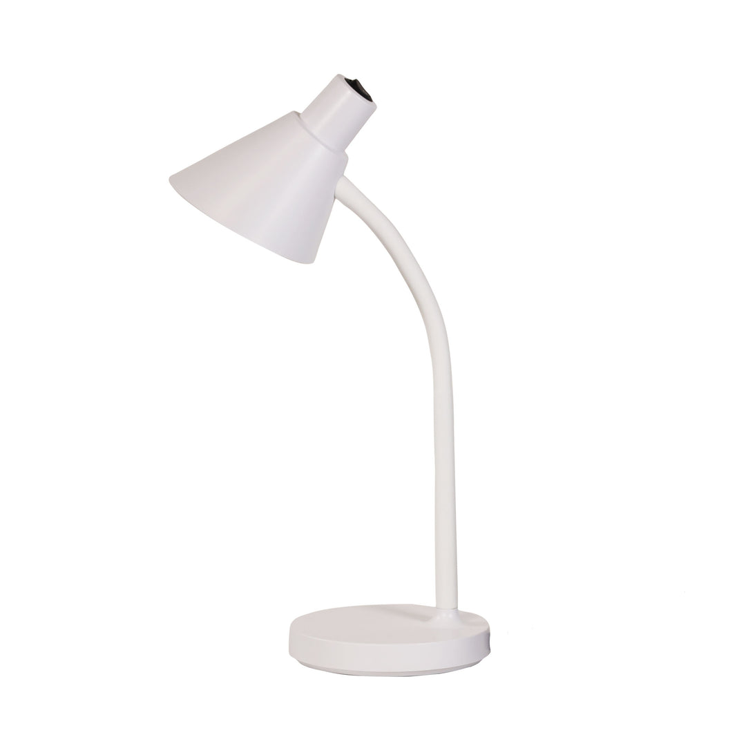 Macca White LED Desk Lamp - Flexible Goose-Neck Design