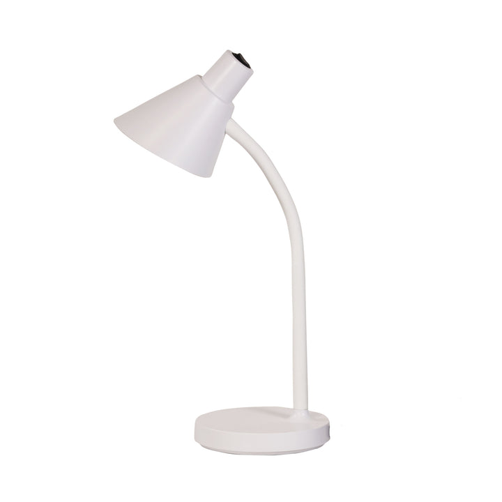 Macca White LED Desk Lamp - Flexible Goose-Neck Design