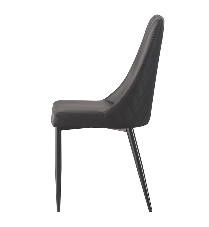 Magnus Chair Black faux leather upholstery