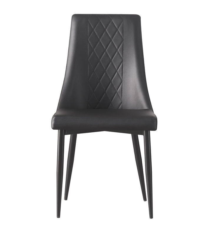 Magnus Chair Black faux leather upholstery