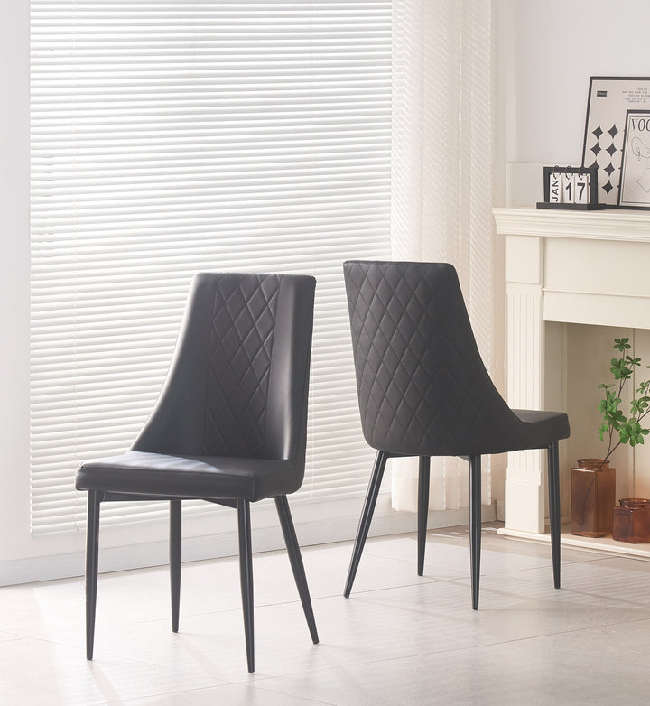 Magnus Chair Black faux leather upholstery
