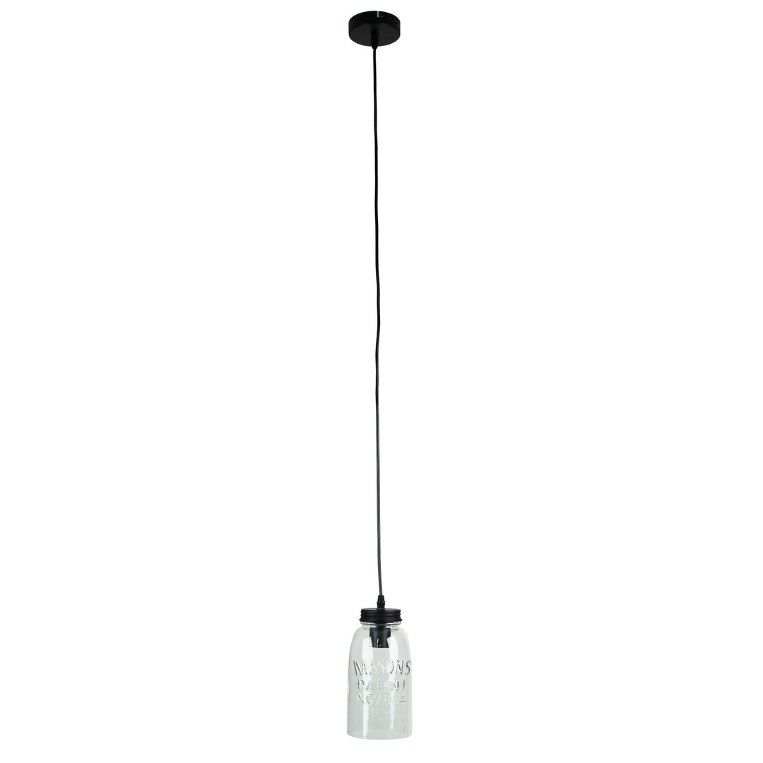 Mason Vintage Preserving Jar Pendant – Clear Glass