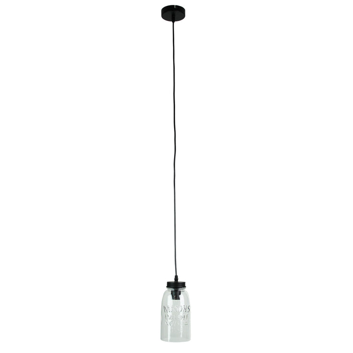 Mason Vintage Preserving Jar Pendant – Clear Glass