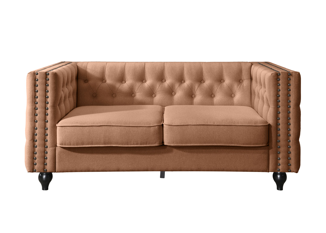 Mayfair 3 Seater Sofa Tan Faux Leather