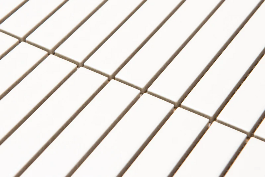 Melbourne White Matt KitKat Mosaic 296x300 – Modern White Porcelain Mosaic Tiles
