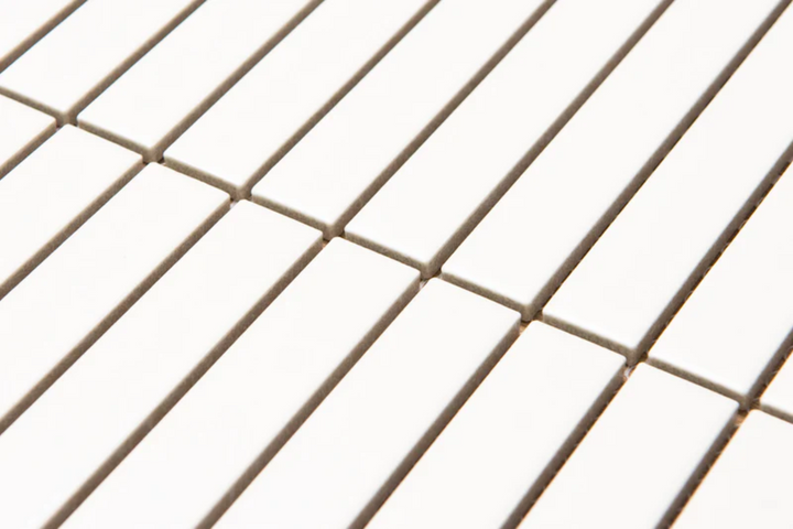 Melbourne White Matt KitKat Mosaic 296x300 – Modern White Porcelain Mosaic Tiles