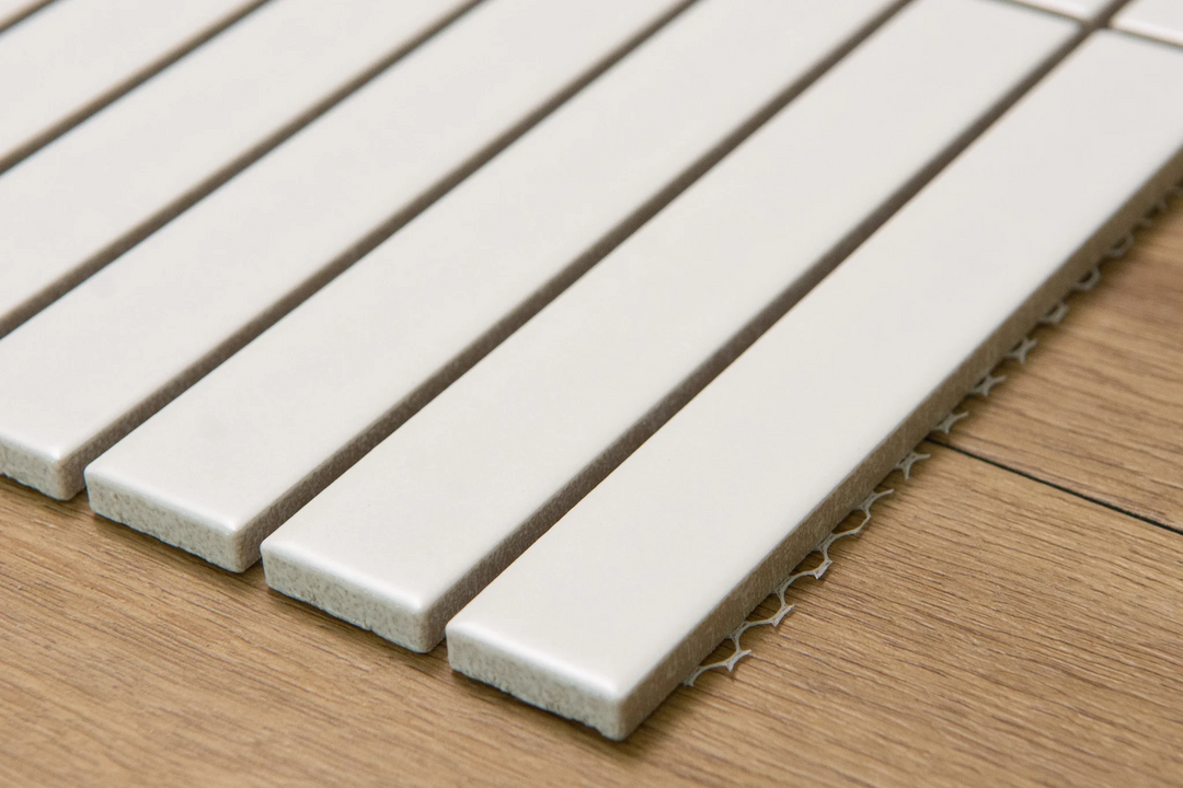 Melbourne White Matt KitKat Mosaic 296x300 – Modern White Porcelain Mosaic Tiles