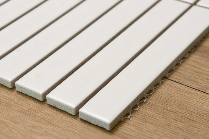 Melbourne White Matt KitKat Mosaic 296x300 – Modern White Porcelain Mosaic Tiles