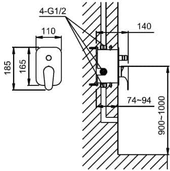 Montella Shower Mixer With Diverter