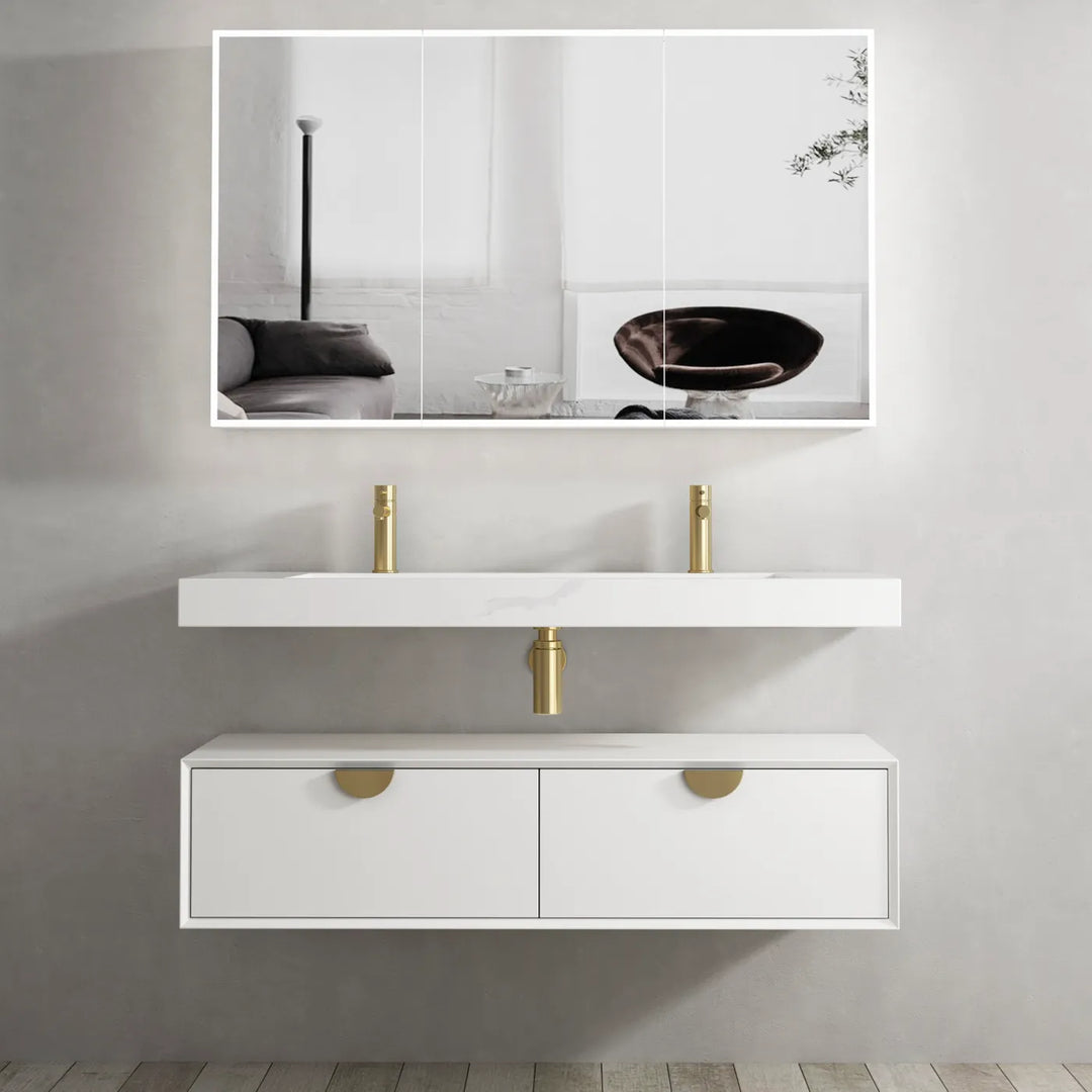 Moonlight 1200mm White Wall Hung Cabinet