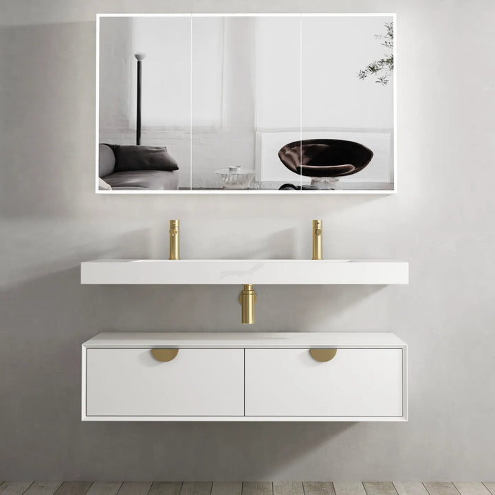 Moonlight 1200mm White Wall Hung Cabinet