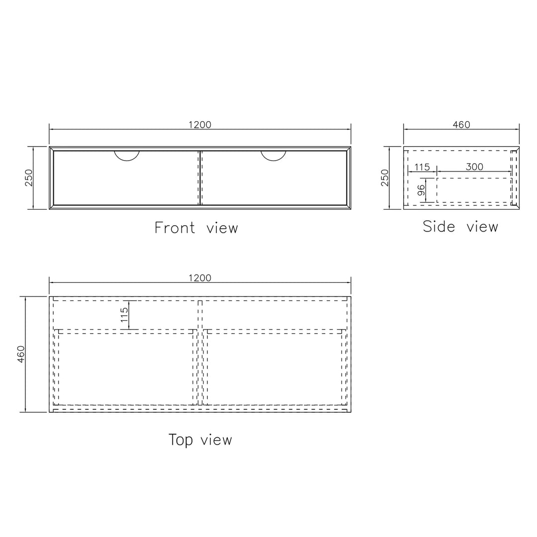 Moonlight 1200mm White Wall Hung Cabinet