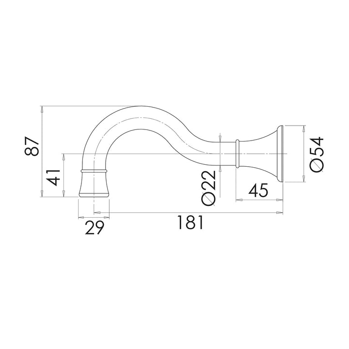 Nostalgia Basin / Bath Outlet 180mm Shepherds Crook