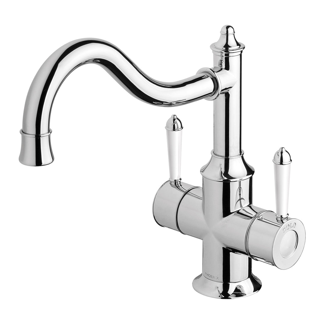 3 Nostalgia Twin Handle Sink Mixer 230mm Shepherds Crook, Mixers – Pilbara Bathroom Warehouse