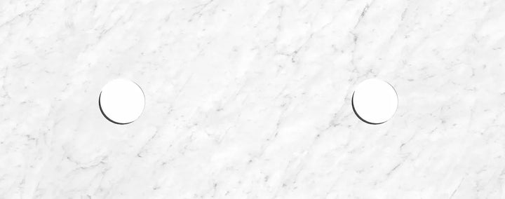 Natural Carrara Marble 1200x465x18 Top Double Bowl