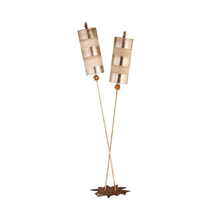 Nettle Luxe Floor Lamp E27 in Gold and Silver Elstead Lighting - ELS.FB-NETTLELUX-FL