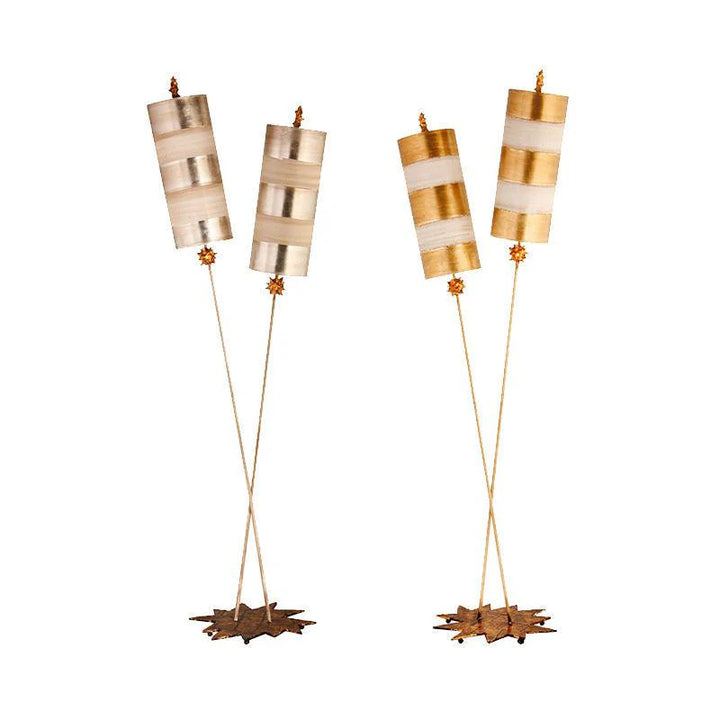 Nettle Luxe Floor Lamp E27 in Gold and Silver Elstead Lighting - ELS.FB-NETTLELUX-FL