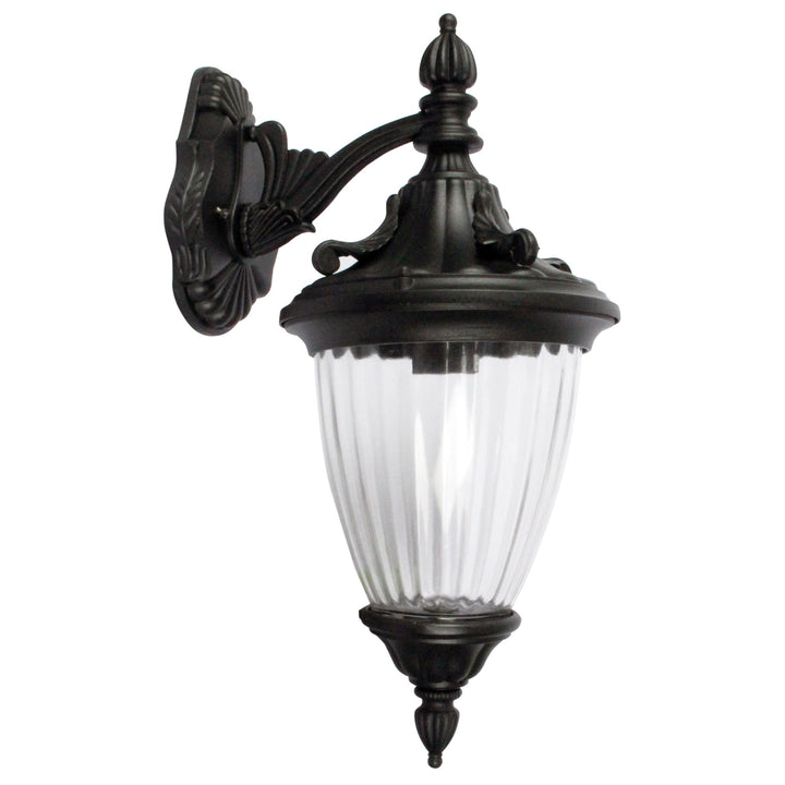 Newark Down Traditional Outdoor Wall Light | Textured Black Finish