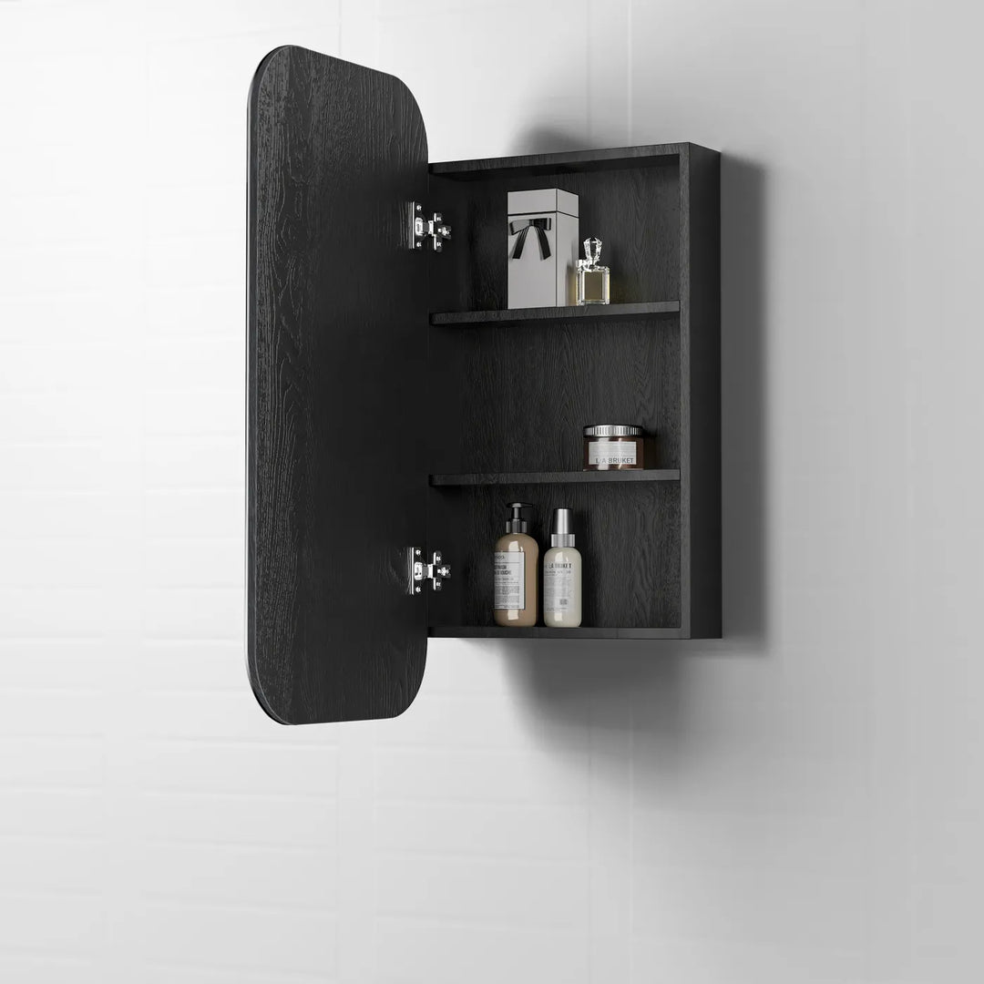 Newport Black Oak Shaving Cabinet 900x450