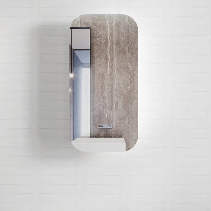 Newport Matte White Shaving Cabinet 900x450