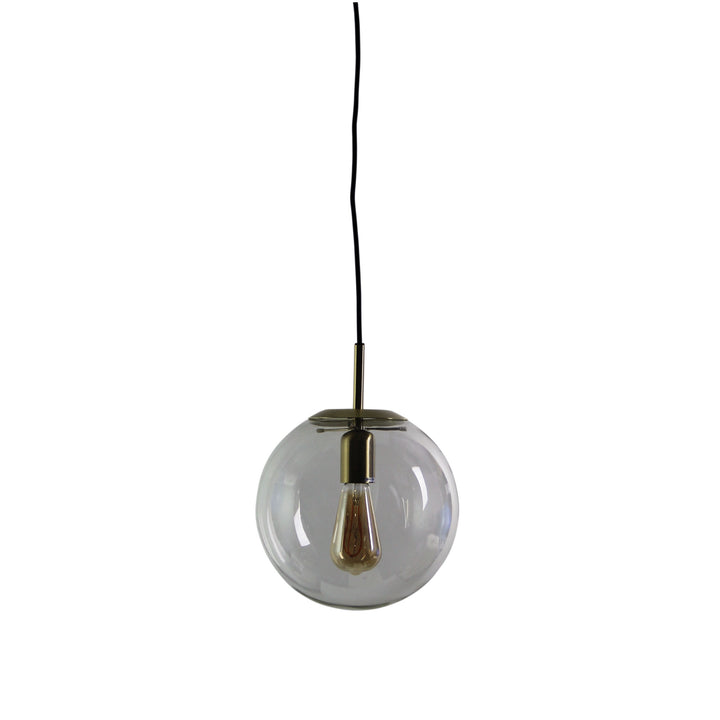 Newton.25 Pendant Light | Brushed Brass, Black & Clear Glass