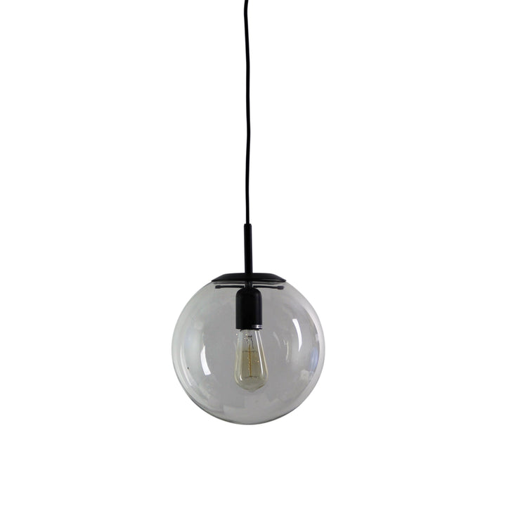 Newton.25 Pendant Light | Brushed Brass, Black & Clear Glass