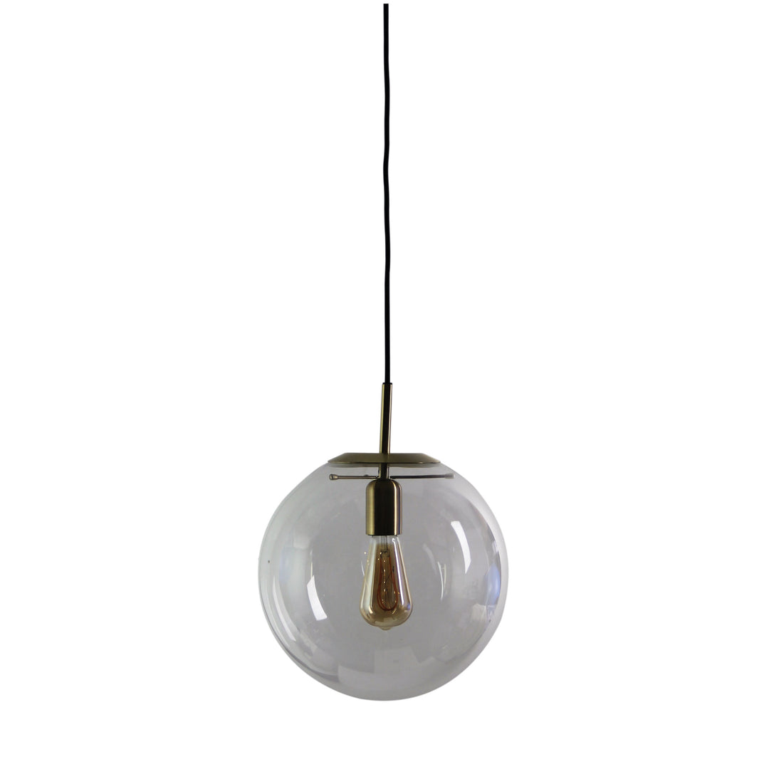 Newton.30 Pendant Light | Matt Black, Brushed Brass & Clear Glass