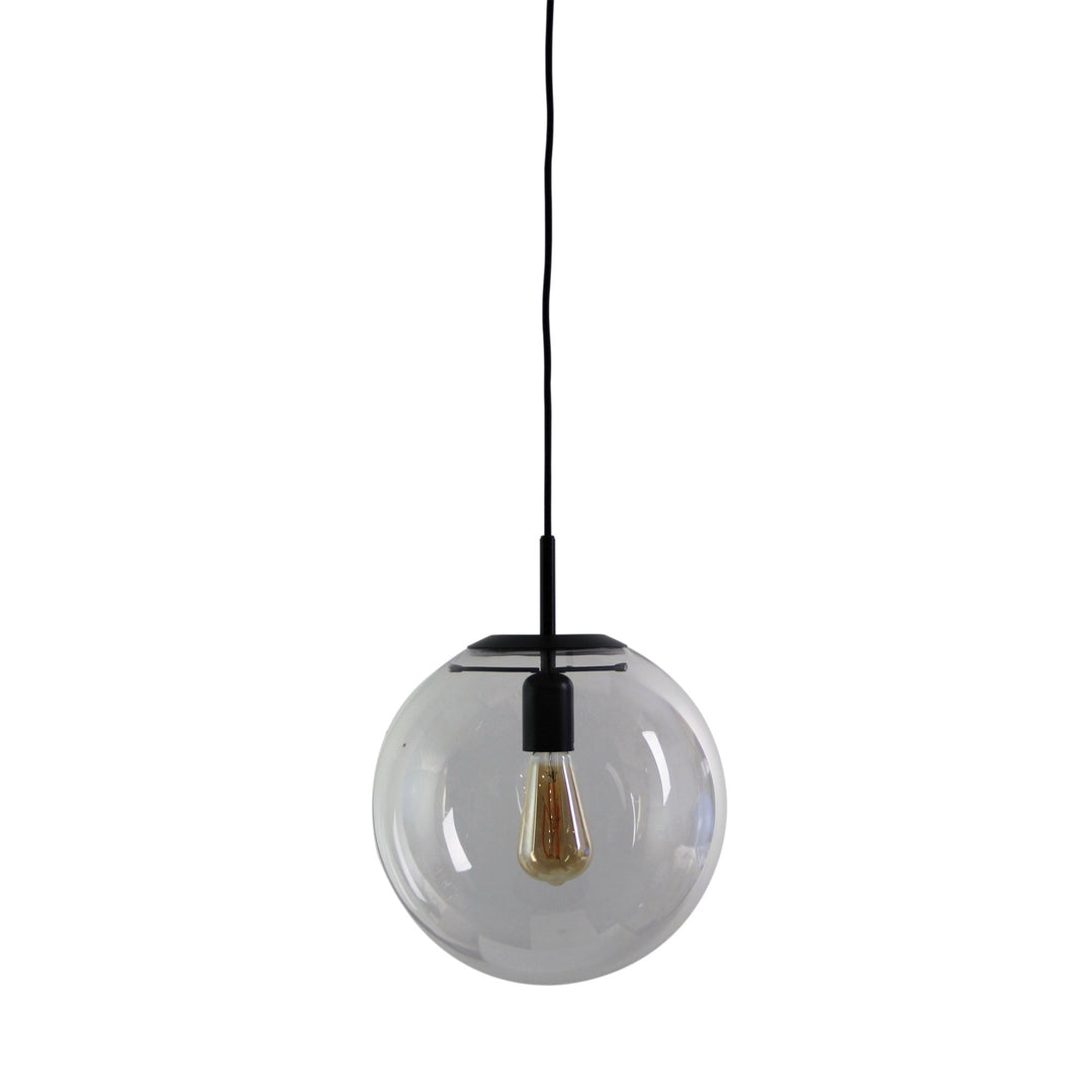 Newton.30 Pendant Light | Matt Black, Brushed Brass & Clear Glass