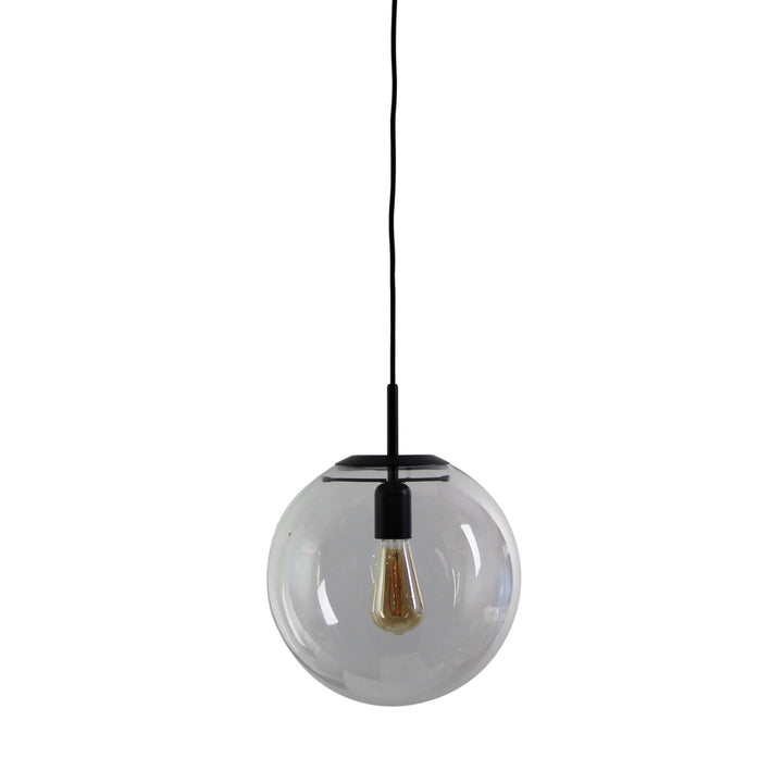 Newton.30 Pendant Light | Matt Black, Brushed Brass & Clear Glass