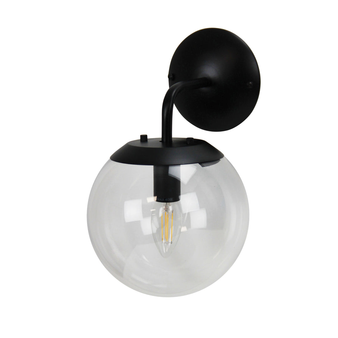 Newton Contemporary Wall Light | Brushed Brass & Black