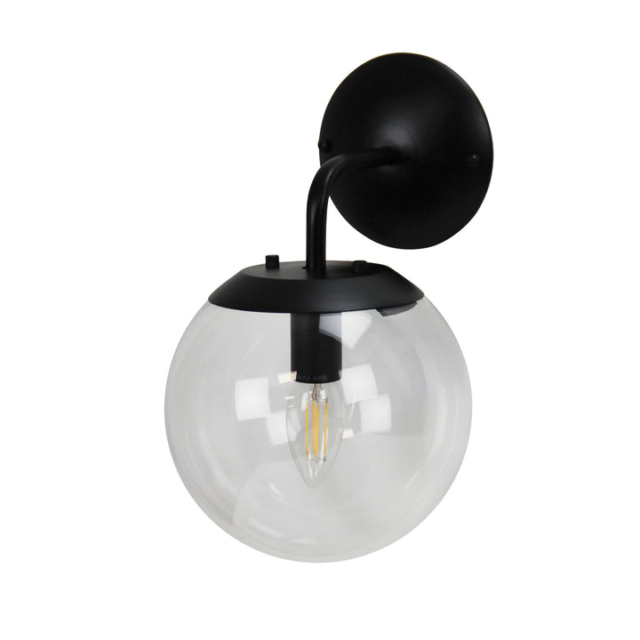 Newton Contemporary Wall Light | Brushed Brass & Black