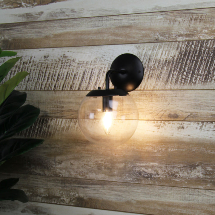 Newton Contemporary Wall Light | Brushed Brass & Black