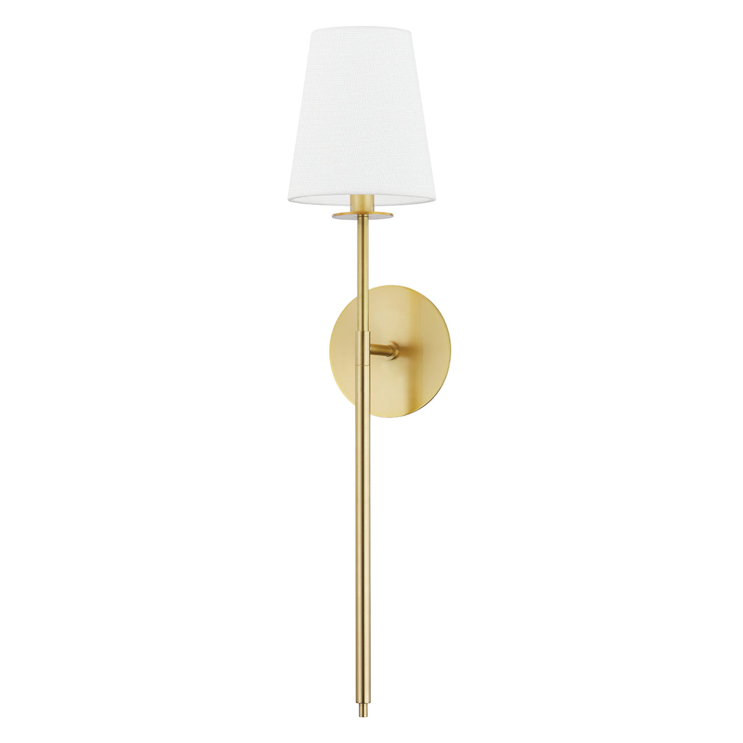 Niagara Wall Light – Aged Brass with Belgian Linen Shade