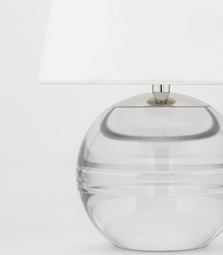 Nicole Table Lamp – Elegant Crystal Base with Linen Shade
