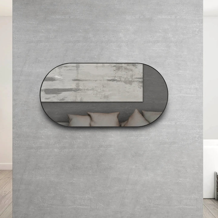 Noosa 1200x600 Matte Black Metal Frame Mirror