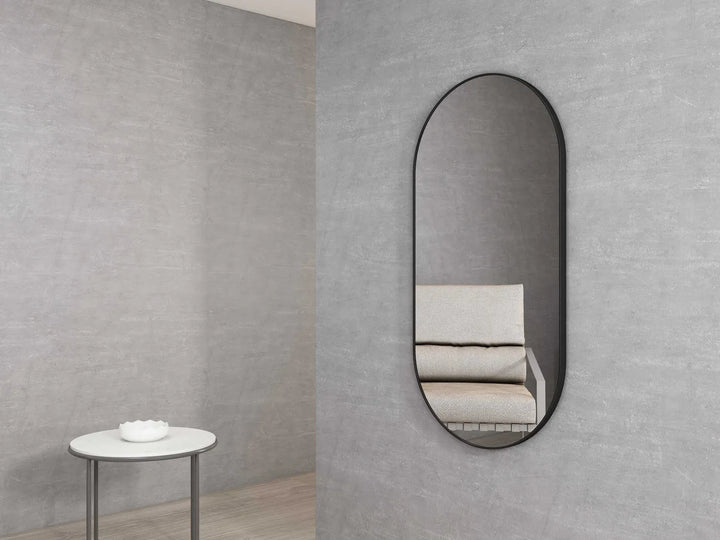 Noosa 1200x600 Matte Black Metal Frame Mirror