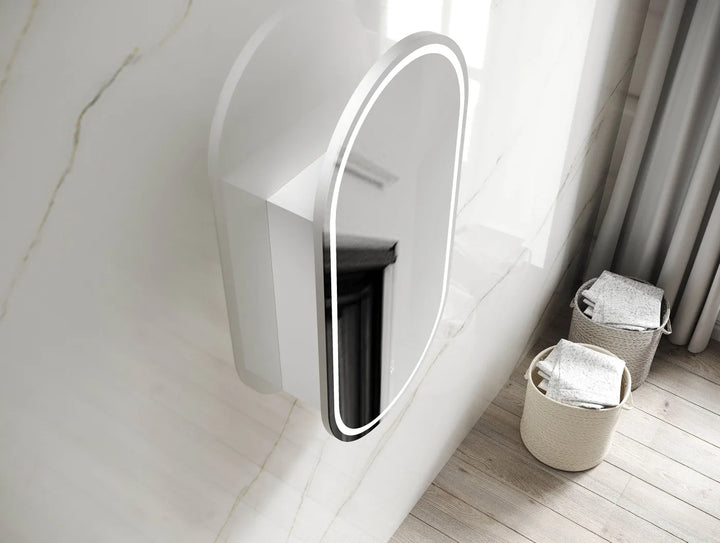Noosa 900x450 Matte White LED Shaving Cabinet | Soft Closing with Adjustable Shelf