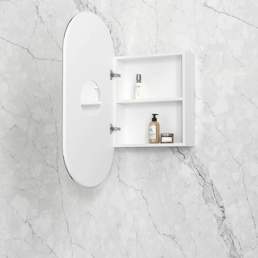 Noosa 900x450 White Shaving Cabinet